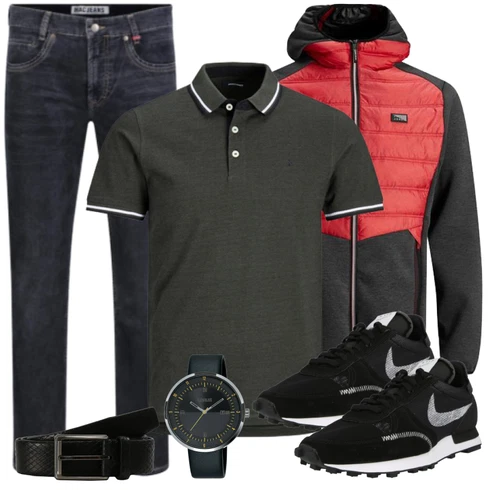 Schwarz Poloshirt Jack & Jones kombinieren