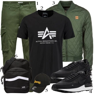 outfit mit Bela/Črna Casual Majica Alpha Industries "Vsakdanja oblačila"