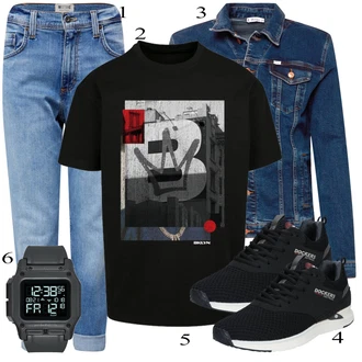 outfit mit Črna Casual Majica Mister Tee "Vsakdanja oblačila"