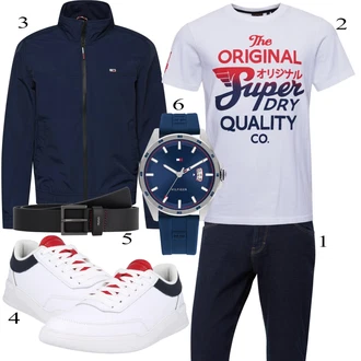 outfit mit Bela Casual Majica Superdry "Vsakdanja oblačila"