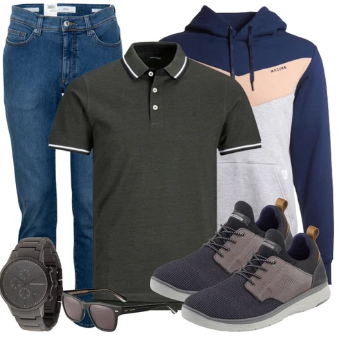 Schwarz Poloshirt Jack & Jones kombinieren