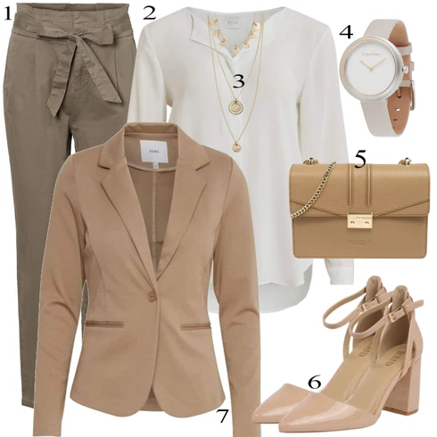 Kombinace Šedá/Hnědá/Béžová/Bílá/Krémová/Khaki Halenkové Body/Blůza s knoflíčkem/Halenka se Stojatým Límcem/Dlouhá Halenka/Halenka s Dlouhým Rukávem/Oversize Halenka/Oversize Muselínová Blůza/Slip-on Halenka/Tunikové Tričko Vila