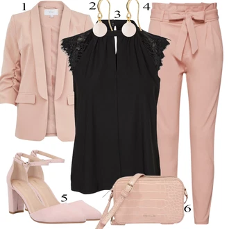 outfit mit Bež/Roza VERO MODA "Oblačila za pomlad"