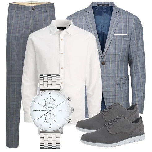 Grau Sportschuh Timberland kombinieren mit Grau Casual Hemd Jack & Jones