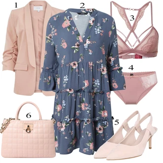 Výstřih na ramena Outfit s Mini Šaty VERO MODA "Jarní Outfit"