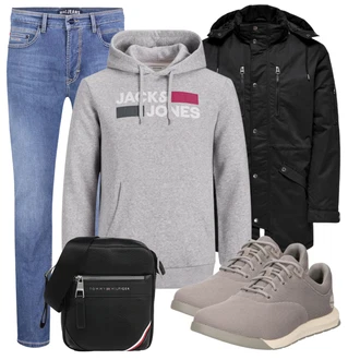 Outfit mit Blau Schlaghose/Jeans MAC "Freizeit Bekleidung"