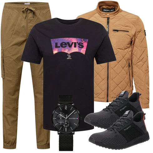 Schwarz Casual T-Shirt levi's kombinieren