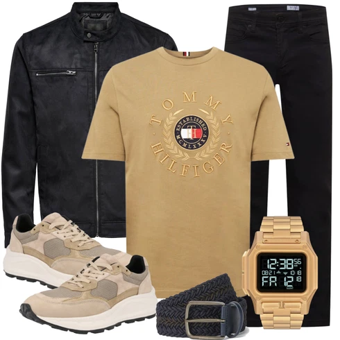 Khaki/Beige/Braun Bluse Große Größe/T-Shirt & Top/Shirt & Top Große Größe/Kurzarm T-Shirt/Ausgefallenes T-shirt/Übergroßes T-Shirt/Casual T-Shirt/Sport-T-Shirt/Funktions T-Shirt/T-Shirt Mit Print/Print Shirt/Umstands T-Shirt Tommy Hilfiger kombinieren