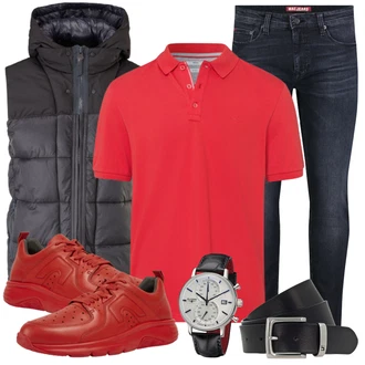Outfit mit Rot Sneaker Camper "Freizeit Outfit"