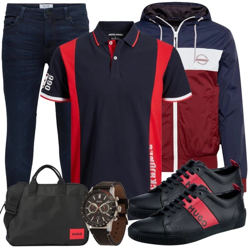 Mantel Indicode Jeans kombinieren mit Uhr boss black