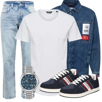 Outfit mit Weiß/Creme Bluse Große Größe/Shirt & Top Große Größe/Tunika/Longshirt/Funktions T-Shirt/Langes Oberteil/Kurzarm T-Shirt/Shirt/Sport-T-Shirt/Übergroßes T-Shirt/Laufschuhe für Männer/Casual T-Shirt/Ausgefallenes T-shirt Only & Sons "Freizeit Outfit"