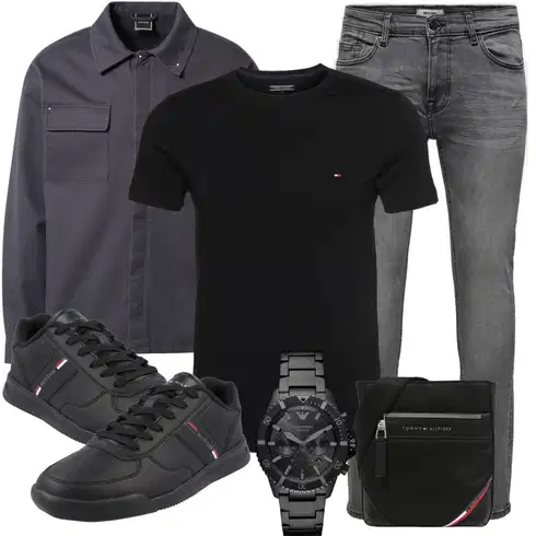 Dunkelblau/Hellgrau/Dunkelgrau/Grau Übergangsjacke/Shirtjacke/Uniformjacke/Nachhaltige Jacke/Cargojacke/Casual Hemd/Hemdbluse/BusinessHemd/Business Hemd/Bügelfreies Hemd/JeansHemd about you x swalina&linus kombinieren