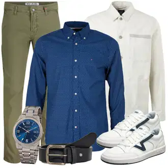 Outfit mit Grau Sneaker Vans "Freizeit Outfit"