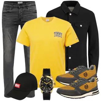 Schmal Kurvige Outfit mit Schwarz Cordjacke/Shirtjacke/Kurze Jeansjacke/Nachhaltige Jacke/Uniformjacke/Vintage Jacke/Wachsjacke/Baumwoll Strickjacke/Strickjacke Gefüttert/Kurze Strickjacke/Stehkragen-Strickjacke/Vintage Strickjacke/Wolle Strickjacke/Mantel/Bluse Große Größe Jack & Jones "Freizeit Outfit"