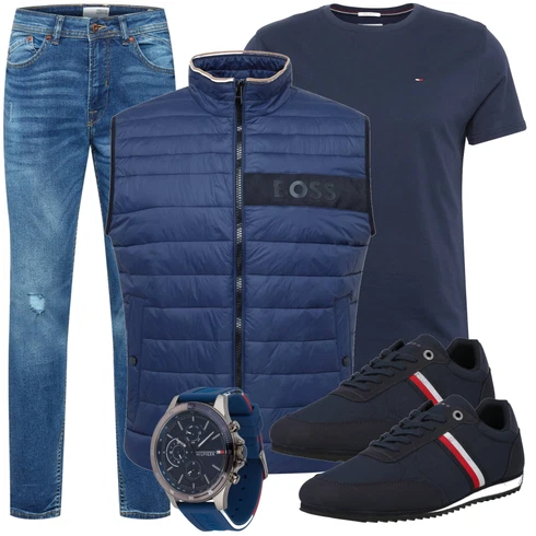 Dunkelblau/Hellblau Bluse Große Größe/Shirt & Top Große Größe/Funktions T-Shirt/Kurzarm T-Shirt/Ausgefallenes T-Shirt/Sport-T-Shirt/Laufschuhe für Männer/Casual T-Shirt/Shirt Tommy Jeans kombinieren