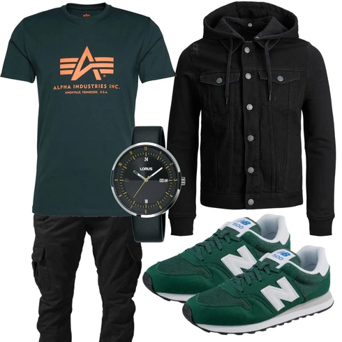 Hellblau/Dunkelgrün/Grün T-Shirt Training/Funktions T-Shirt/Kurzarm T-Shirt/Umstands T-Shirt/Print Shirt/T-Shirt Mit Print/Laufschuhe für Männer Alpha Industries kombinieren