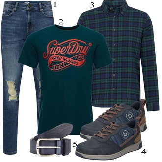 outfit mit Modra Casual Majica Superdry "Vsakdanja oblačila"