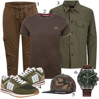 outfit mit Črna/Rdeča Casual Majica Alpha Industries "Vsakdanja oblačila"
