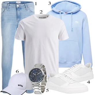 outfit mit Bela Pletenina Alpha Industries "Vsakdanja oblačila"