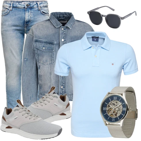 Uhr Skagen kombinieren mit Hellblau/Blau Slim Fit Jeans/Girlfriend Jeans/Low Rise Jean/Boyfriend Jean/Tapered-Jeans/Dad Jeans/Biker Jeans/Straight Leg Jean/Vintage Jeans/Low Waist Jean/Herren Lederjacke/Jeans mit Schlitz Only & Sons