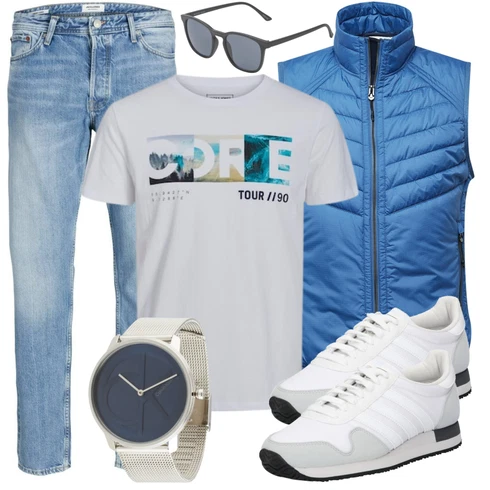 Mantel S.Oliver kombinieren mit Weiß Accessoire Sonnenbrille SELECTED HOMME, Grau Accessoire Uhr Calvin Klein