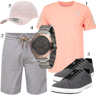outfit mit Roza/Bež/Modra Casual Majica Adidas Performance "Vsakdanja oblačila"