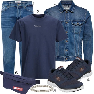 outfit mit Turkizna Denim Jakna "Vsakdanja oblačila"