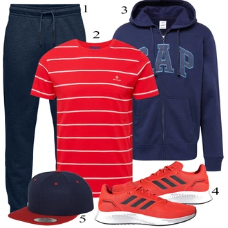 outfit mit Rdeča Superga Adidas Performance "Vsakdanja oblačila"