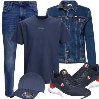 Outfit mit Blau/Hellblau/Dunkelblau Damen 7/8-Länge Jeans/Leder Schuhe/Slim Fit Jeans/Push up Jeans/Knöchelstiefel/Thermojeans/Cropped Jeans/Lederjacke/Tapered-Jeans/Schlupfjeans/Caprijeans/Jeans mit Schlitz/Sportschuhe/Winterjacke/Regular-Fit Jeans Only & Sons "Freizeit Outfits"