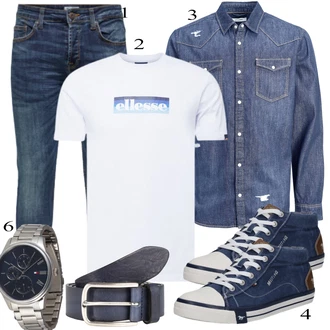outfit mit Modra Srajca Jack & Jones "Vsakdanja oblačila"