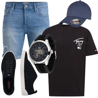 Outfit mit Schwarz Hemd Tommy Jeans "Freizeit Outfits"