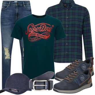 Outfit mit Blau Große Größe Superdry "Freizeit Outfits"
