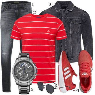 outfit mit Črna Denim Jakna Superdry "Praktičen videz"