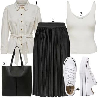 outfit mit Bela/Krem Platnena superga/Superge Nizka/Superge Luknjasta Converse "Oblačila za pomlad"