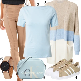 Superstar Outfit sa Bež Niska Tenisica Adidas Originals "Zimski Outfit"