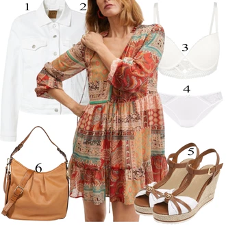 outfit mit Rjava Torba za čez ramo ESPRIT "Oblačila za pomlad"