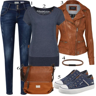 Biker outfit mit Rjava/Temno rjava/Roza Vintage Usnjena Jakna/Jesenska jakna/Motoristična jakna/Jakna iz Umetnega Usnja/Usnjena Bomber Jakna/Usnjena Jakna/Pomladna jakna Oakwood "Oblačila za pomlad"