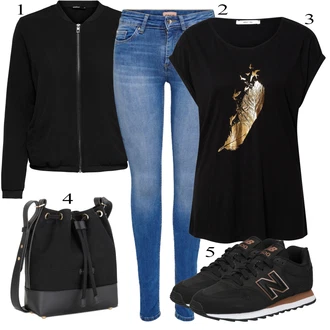 Outfit s Černá Teniska New Balance "Jarní Outfit"