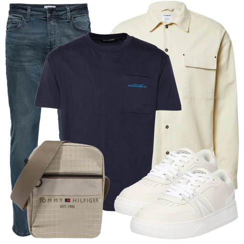 Khaki/Beige/Weiß Musselin Hemd/Casual Hemd/Hemdbluse/Business Hemd/JeansHemd about you x benny cristo kombinieren