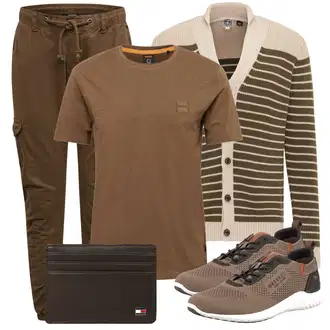 Outfit mit Rot Große Größe Urban Classics, Grün Große Größe BOSS ORANGE "Frühlingsoutfit"