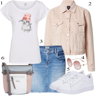 Outfit sa SvjetloPlava/Plava/TamnoPlava Suknja/Kratke hlače velike veličine LTB "Zimski outfit"