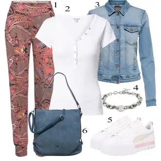 Zapínání na knoflíky Outfit s Krémová/Bílá/Zelená Tričko s krátkým rukávem/Mužské běžecké boty/Neformální Tričko/Funkční Tričko/Tričko/Košile Carmen/Košilový top/Fancy Tričko/Jednoduchý top Guess "Jarní Outfit"