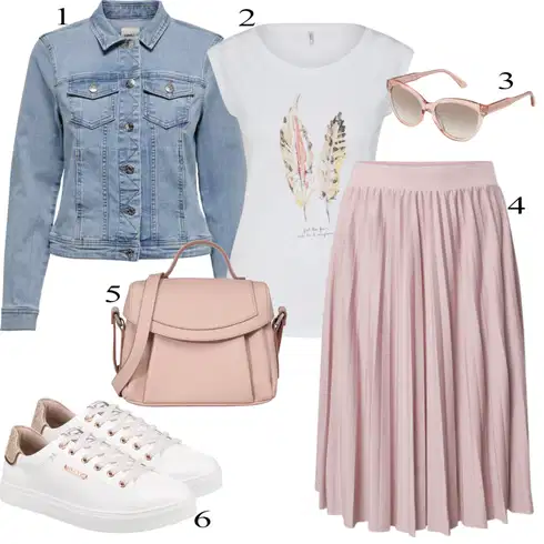 Krilo iz tila Gost na poroki kombinirajte z Svetlo modra Only, Siva/Lila barve Only, Siva michael kors, Roza/Škrlatna Midi krila iz tila/Krila iz 90-ih/Midi krila/Moderno krilo/Kratka plisirano krilo About You, Siva Torbe za čez ramo ESPRIT, Pastelne barve Dockers by Gerli