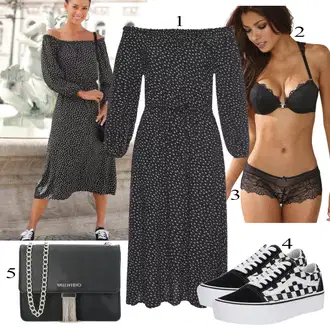 Outfit sa Crna/Pink/Tamnosiva/Siva Gaćica & tanga/Gaćice bez prepona/Brazilski Slip/Futrola za Suknju/Gaćice/Klasične Gaćice/Prozirna gaćica Lascana "Zimski outfit"