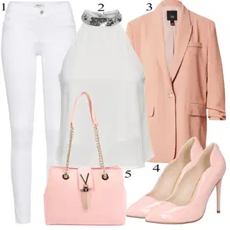 Moderní Outfit s Bílá/Hnědá/Černá Džín s Širokou Nohavicí/Dámské Džíny s Délkou 7/8/Zvonové Džíny/Zkrácené Džíny/Formální Košile/Džíny Culottes/Plisované Džíny Only "Jarní Outfit"Look: Styl, Cool, Francouzské, Italský, Námořní, Moderní, Mom, Krásný, Španělské, Western, Old Money, 70tá léta