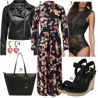 Outfity na zahradní párty Svatební host s Hnědá/Růžová Šaty na Podzim/Šaty S Potiskem/Zavinovací Šaty/Zimní šaty s dlouhým rukávem/Dlouhé pletené šaty/Šaty s Páskem/Maxi Šaty/Šaty s dlouhým rukávem About You "Jarní Outfit"