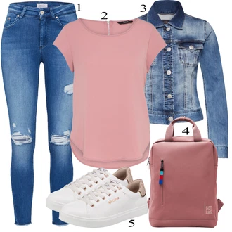 outfit mit Temno modra Herrlicher "Oblačila za pomlad"