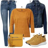 Rumena Rieker Superga outfiti za dame image