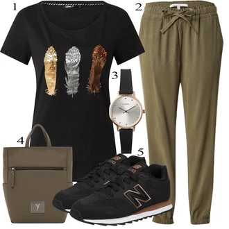 Outfit s Černá Teniska New Balance "Jarní Outfit"