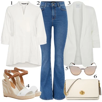 Elegantan Outfit sa Bijela/Siva/Smeđa/Krem/Kaki Klasična tunika/Elegantna Tunika/Bluza Oversize Mušlinova Bluzica/Tunika Majica/Tunika A kroja VERO MODA "Zimski outfit"Look: klasický, Rap, Mom, Chic, Elegantan, Preodjeven, Sveučilišna, Prevelik, Lagano, Stil, Šik